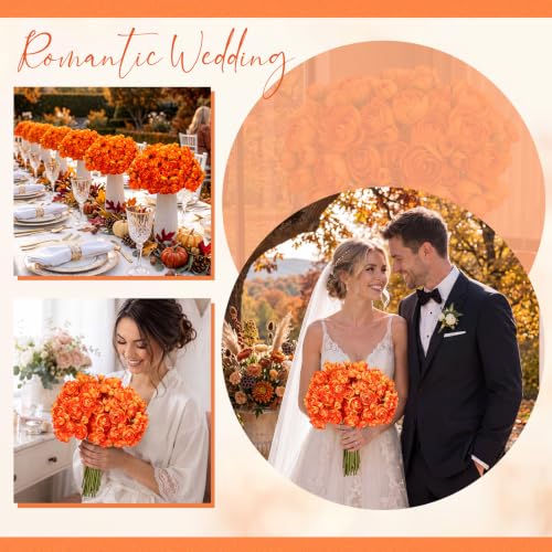 48 Pcs Ranunculus Artificial Flower (Orange)