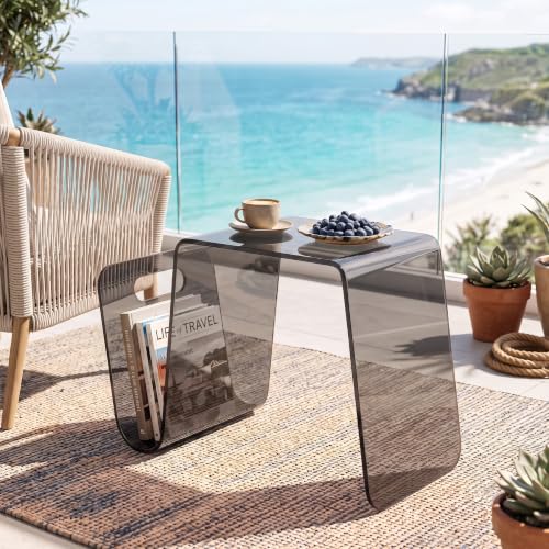 Acrylic Side Table (Light Smoke)