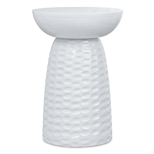 Boyd 13" Wide Solid Wood Round End Table in White (White / 13 inch)