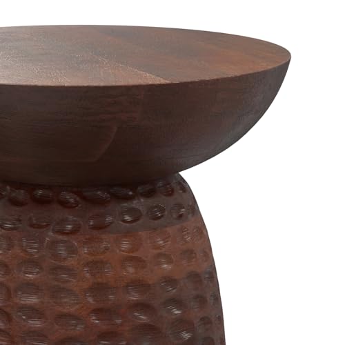 Boyd 16" Wide Solid Wood Round End Table in Warm Dark Brown (Warm Dark Brown / 16 inch)