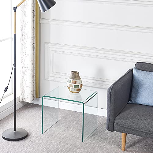 Modern Glass Nightstand End Table