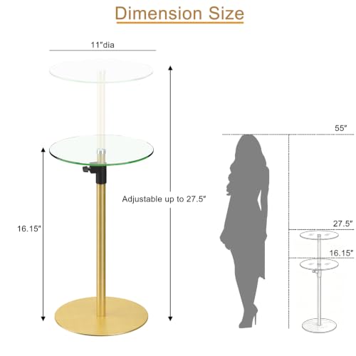 Round Side Table Set of 2 (Gold)