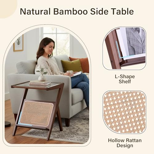 Brown Rattan Nightstand (Rattan-small-brown)