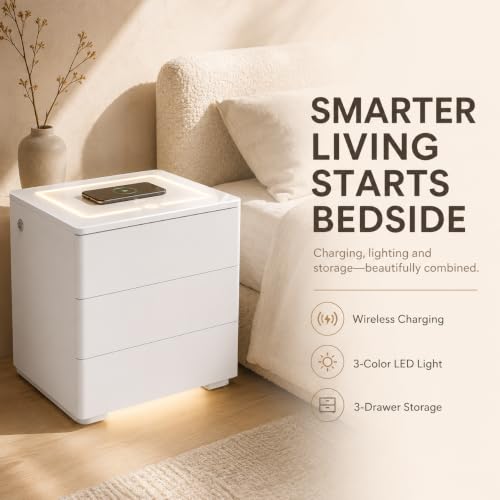 Just UNbox & Enjoy! Smart Nightstand with Wireless Charging