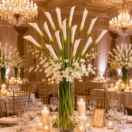 12pcs Calla Lily Artificial Flowers (White Bud)