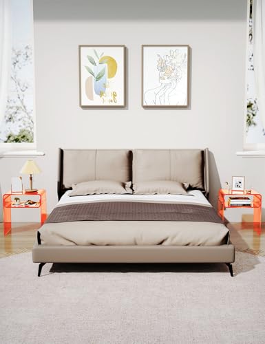 Clear Acrylic End Table 2 (Orange)