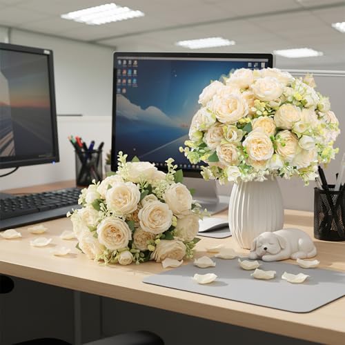 12pcs Peonies Artificial Flowers Bouquet (Champagne)