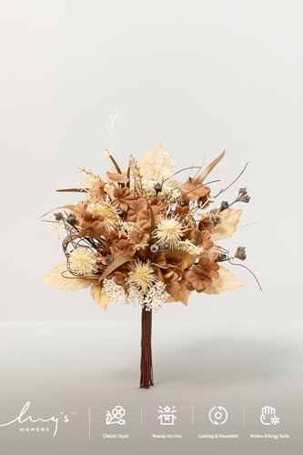 Artificial Greenery Stems Box Set (Brn-walnut Brown & Sand Biege)