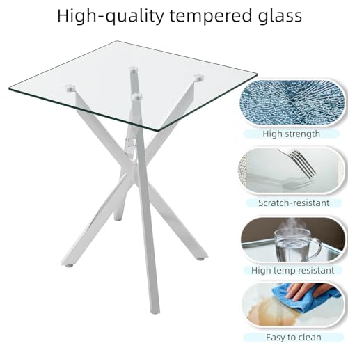 Glass End Table (Silver)