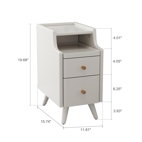 Small Nightstand with Drawers (1 Pc(white) / 15.74''D*11.81''W*19.68''H)