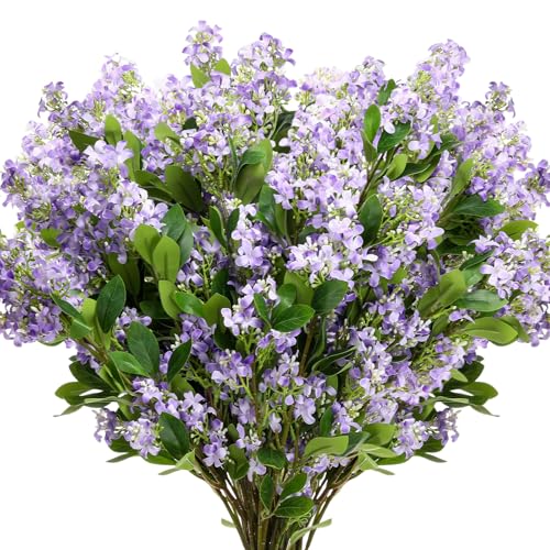 20 Pcs 30" Artificial Lilac Flowers Fake Delphinium Antirrhinum Stem Silk Artificial Flower Branch Floral Arrangement for Vase Centerpieces Wedding Bouquet Home (Purple)