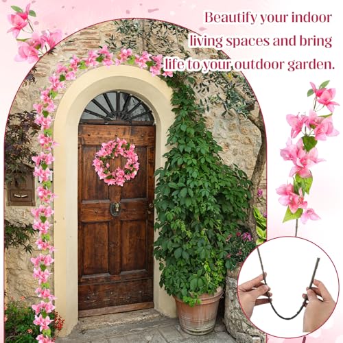 30 Pcs Fake Bougainvillea Bulk Silk Flower UV Resistant (Pink)
