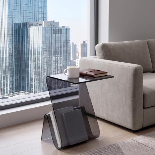 Acrylic Side Table (Dark Smoke)