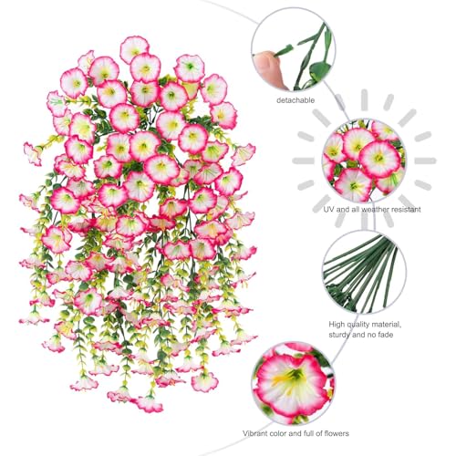 6 Pack Outdoor Artificial Flowers (Light Pink)
