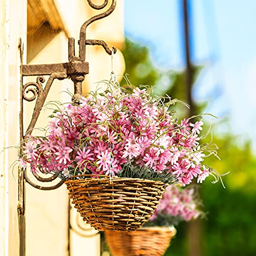 Artificial Flowers Wildflowers Silk Daisy Spring Fake Daisies Decoration Summer UV Resistant Colorful Mixed Bundles Faux Greenery Outdoor Plant Stem Filler for Home Decor Indoor Floral Arrangements (06-pink)