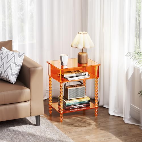Acrylic Side Table (Orange / Small)
