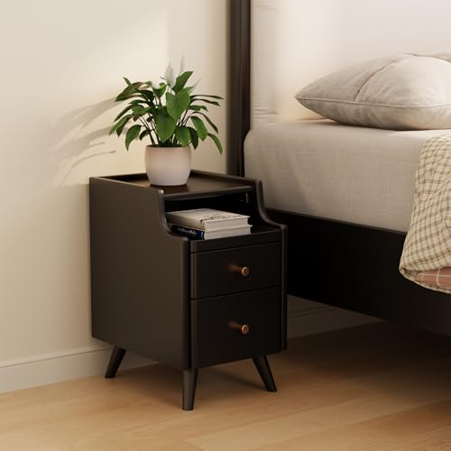 Wood Nightstand (1 Pc(black) / 15.74''D*15.74''W*19.68''H)
