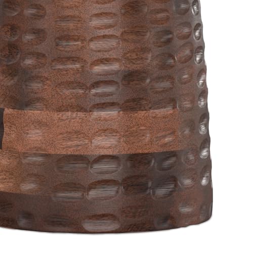 Boyd 13" Wide Solid Wood Round End Table in Warm Dark Brown (Warm Dark Brown / 13 inch)
