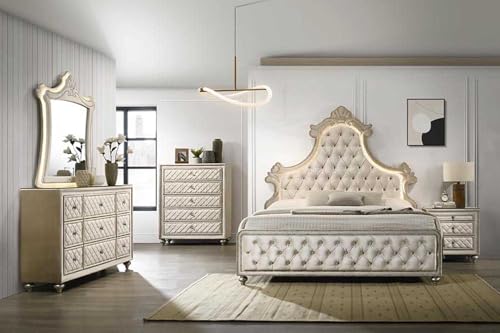 Lucienne 2 Door Nightstand in Beige