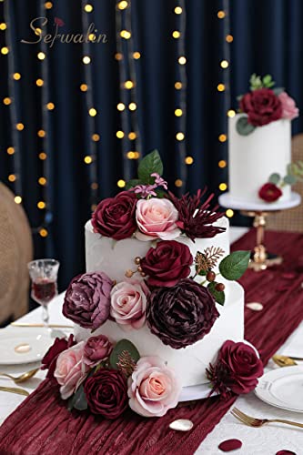 Burgundy Purple Artificial Flowers (Amorous Burgundy / 1 Box)
