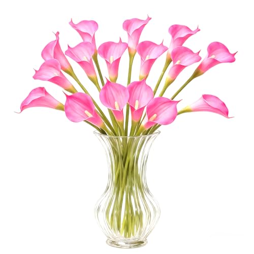 Pink Calla Lily Artificial Flowers 22pcs 25" Faux Calla Lillies (Pink)