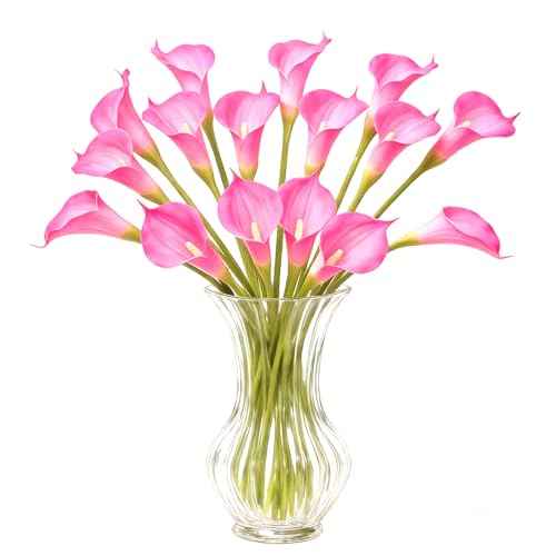 Pink Calla Lily Artificial Flowers 22pcs 25" Faux Calla Lillies (Pink)