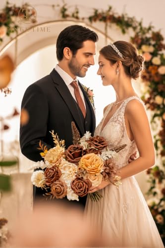 Artificial Rose Flowers Combo (Brown & Nude Color)
