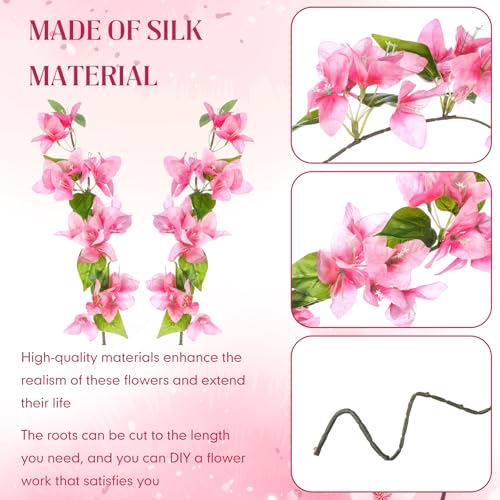 30 Pcs Fake Bougainvillea Bulk Silk Flower UV Resistant (Pink)