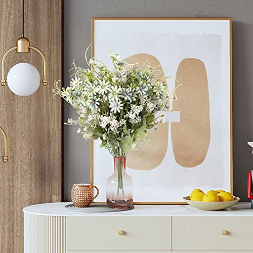 Artificial Flowers Wildflowers Silk Daisy Spring Fake Daisies Decoration Summer UV Resistant Colorful Mixed Bundles Faux Greenery Outdoor Plant Stem Filler for Home Decor Indoor Floral Arrangements (05-green)