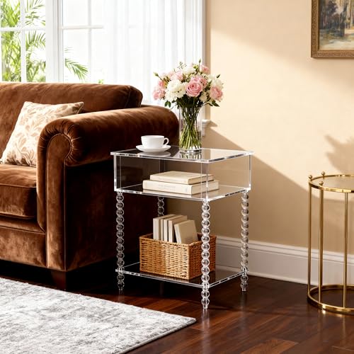 Acrylic Side Table (Clear / Large)