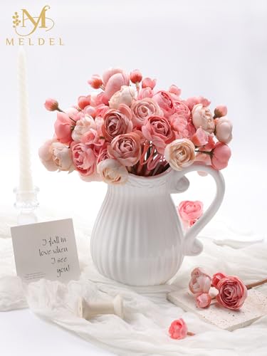32Pcs Dusty Rose Ranunculus Artificial Flowers for DIY Home Wedding (Dusty Rose)