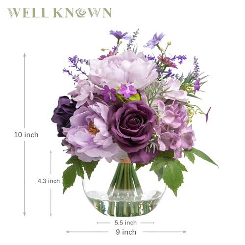 Artificial Flowers in Vase for Home Decor (Lavender Mixed)