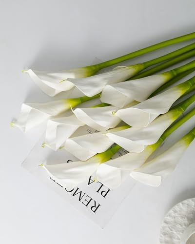 12pcs Large Calla Lily Artificial Flowers (White)