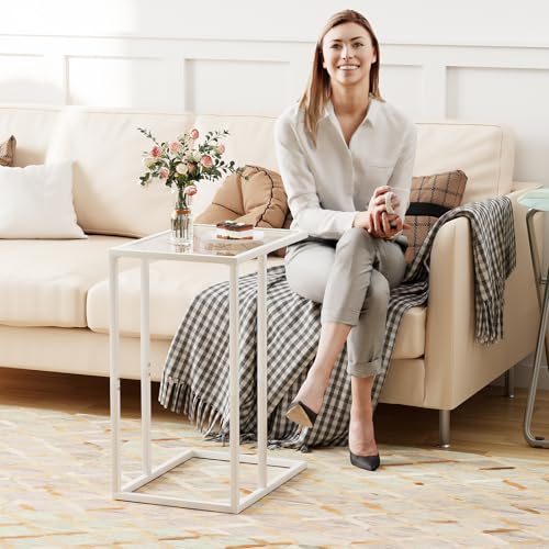Small C Shaped End Table Set of 2 (White)