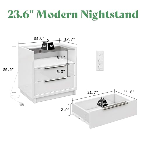 23.6" Nightstand (White)
