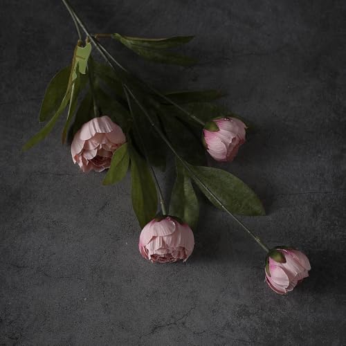 12 Pcs 27" Faux Silk Peony Artificial Flowers Stems for Vase (Blush Pink)