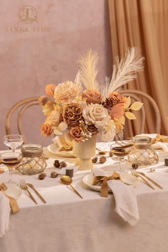 Boho Artificial Flowers Box Combo Nude Wedding Decor (Nude Color & Pale Coffee)