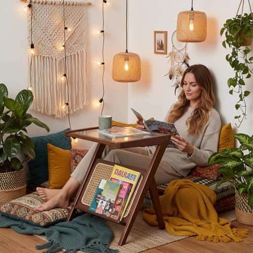 2 Pack Small Brown Rattan Nightstands (2 Pack Rattan-small-brown)