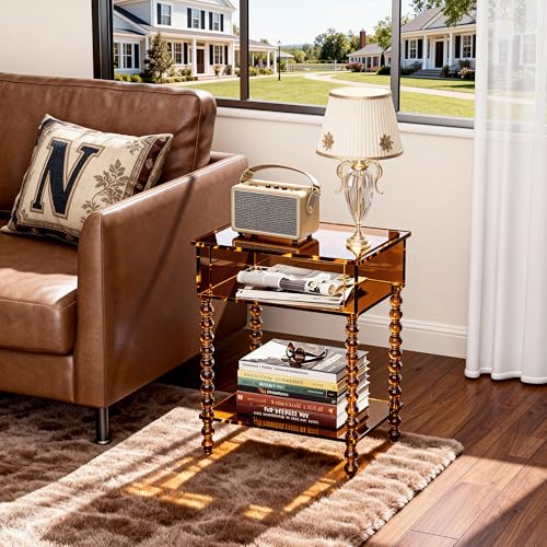 Acrylic Side Table (Dark Brown / Small)