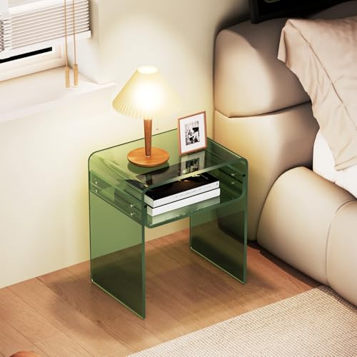 Clear Acrylic End Table 2 (Green)