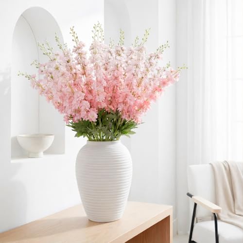 20 Delphinium Artificial Flowers 33.5" Long Stem (Pink)