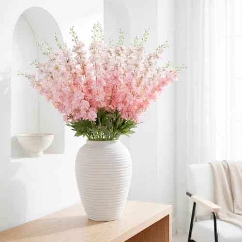 20 Delphinium Artificial Flowers 33.5" Long Stem (Pink)