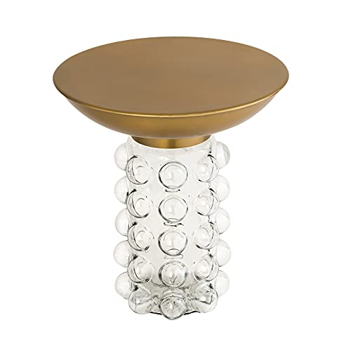 Bubble Antique Brass and Transparent Glass Side Table