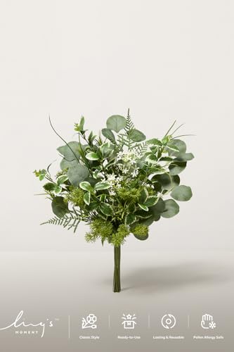Artificial Faux Greenery Stems 44pcs Sage Green Fake Greenery (Grn-olive Green)
