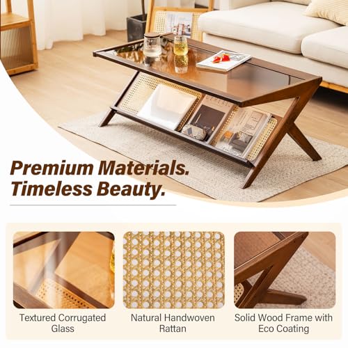 Brown Rattan Coffee Table (Coffee Table-brown)