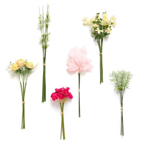 Artificial Faux Greenery Stems 27pcs Berry Pink Fake Greenery (Pk-passionate Pink & Blush)