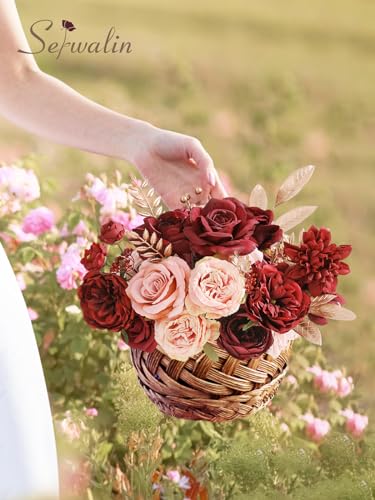 Burgundy Pink Artificial Flowers (Classic Burgundy Pink / 1 Box)
