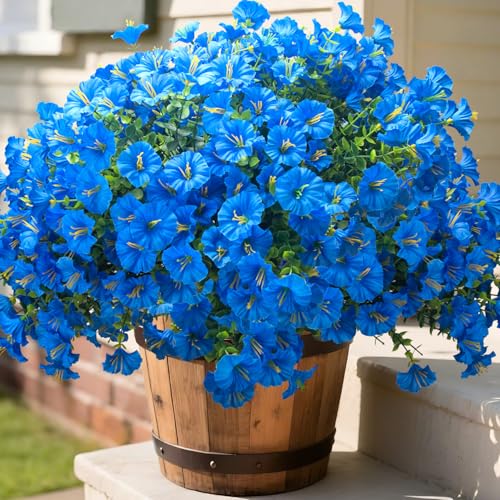UV Resistant Artificial Morning Glory Flowers (Blue)