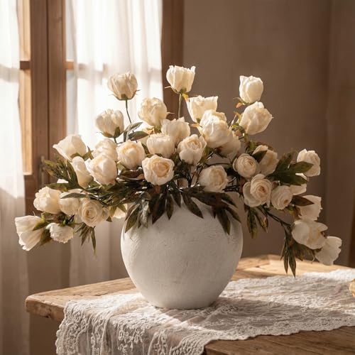 Faux Silk Peony Artificial Flowers Stem for Vase (Light)