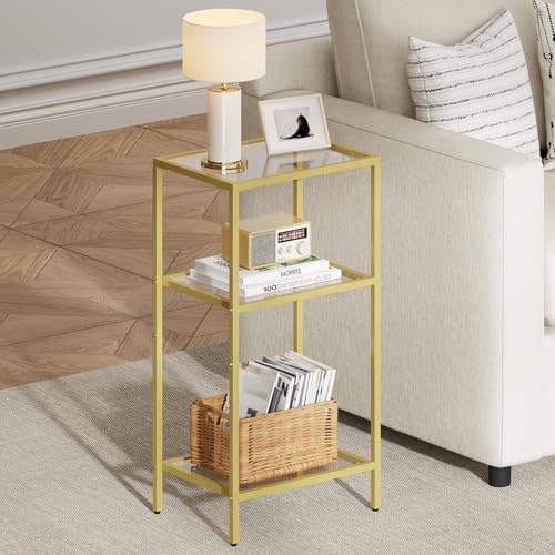 Gold Side Table with Tempered Glass (1 Pack)